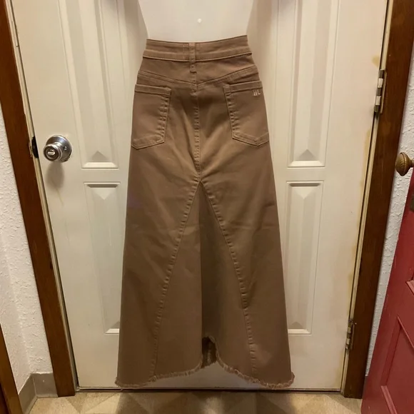 Wash Lab Long Maxi A Line Denim Skirt - Picture 3 of 12